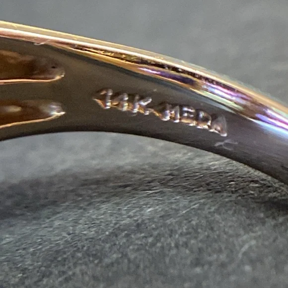 14K Gold Amethyst Peridot & Diamond Accents Ring - Picture 10 of 11